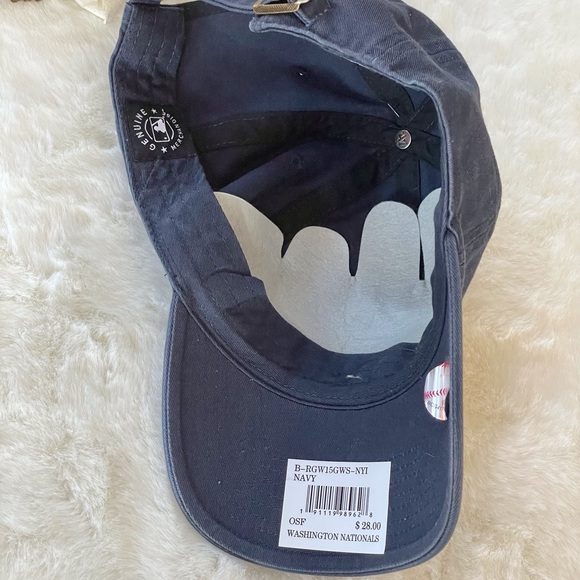 New with tag WASHINGTON NATIONALS OFFICIAL MLB NAVY HAT with Red Logo Adjustable - Picture 2 of 4